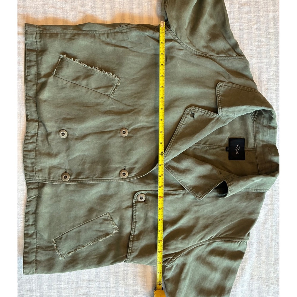 Rails Barclay Sage Green Tencel Linen Double Breasted Utility Jacket Medium - Picture 4 of 8
